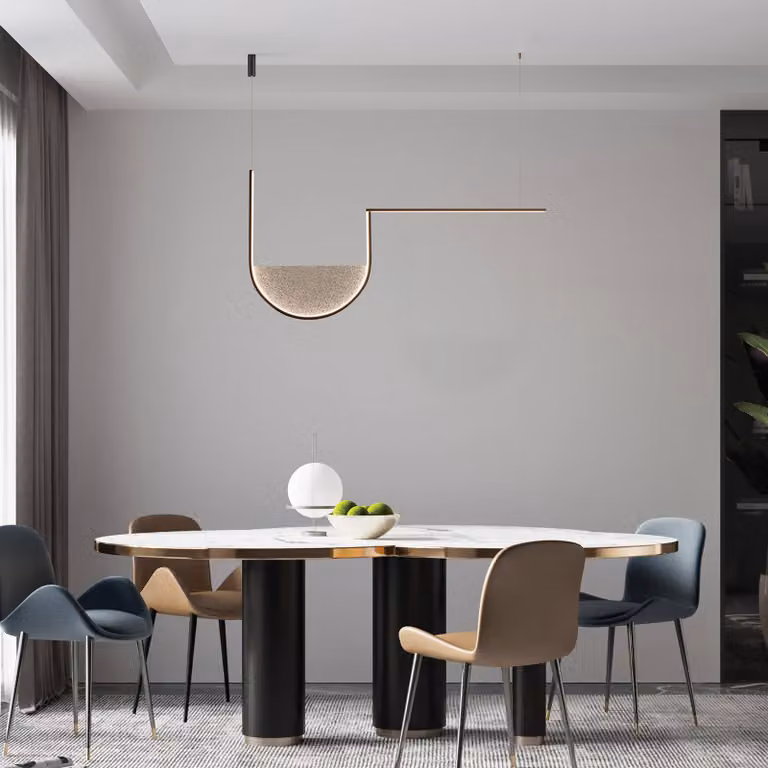 Zambelis Lampada a sospensione 23170, dimmerabile, Nero, Soggiorno / Sala da pranzo, Alluminio, Moderno, Lampada a sospensione