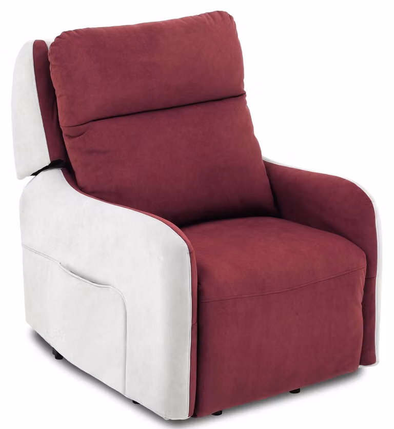 Poltrona elettrica con funzione di sollevamento - Poltrona massaggiante relax - Massaggio, schienale regolabile, due tasche laterali, rivestimento in tessuto, max 150 kg, dimensioni 71×99×98 cm - Rosso