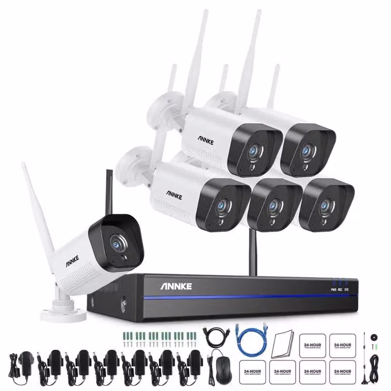 Sistema di sicurezza wireless a 6 telecamere - Kit di videosorveglianza - Telecamere CCTV - Sicurezza IP - Videosorveglianza