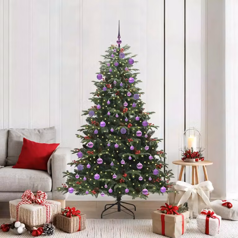 Albero di Natale artificiale verde vidaXL con 300 LED luce bianca calda, Altezza: 180 cm