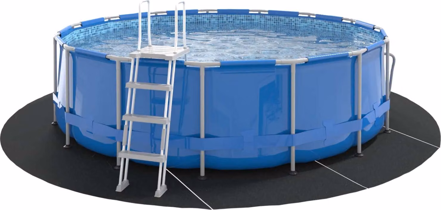 Telo per Fondo Piscina Nero Ø 458 cm Tessuto Non Tessuto
