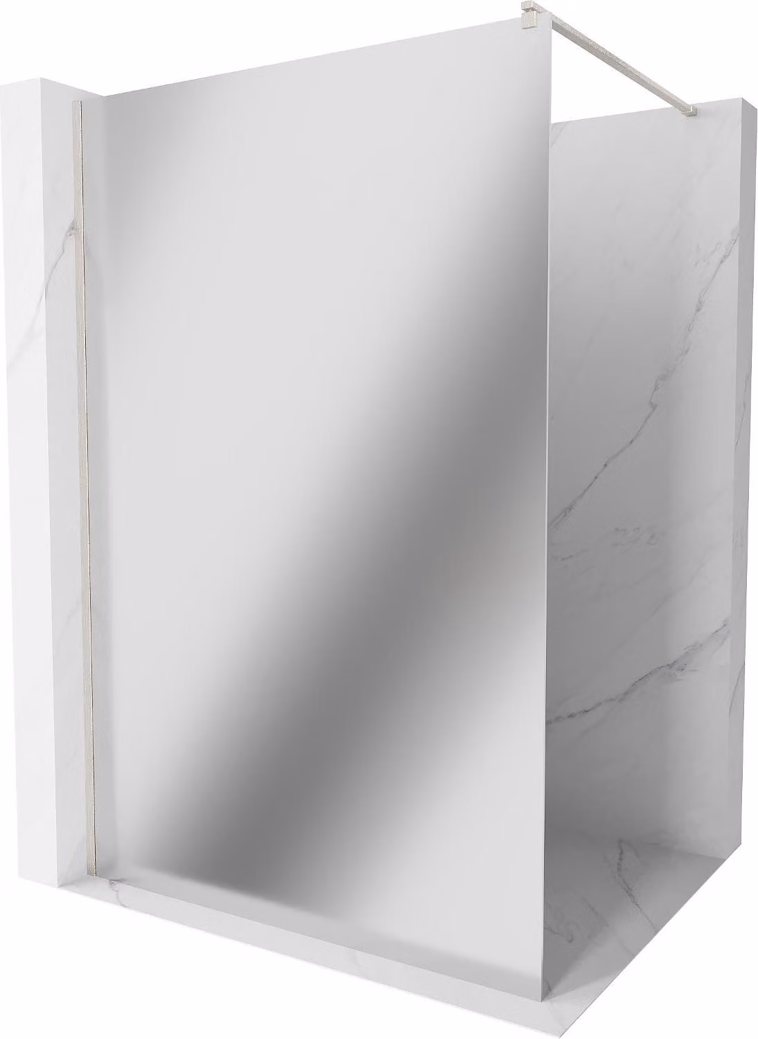Mexen Kioto pannello doccia Walk-in 130 x 200 cm, specchio 8 mm, nichel spazzolato - 800-130-101-97-50