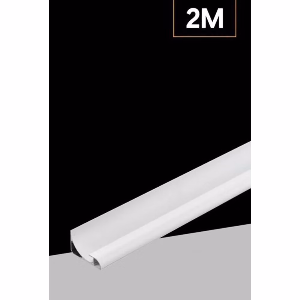 Set di 5 profili ad angolo in alluminio Trade Shop con copertura opaca bianca per striscia LED da 10mm modello AL-33 – 2