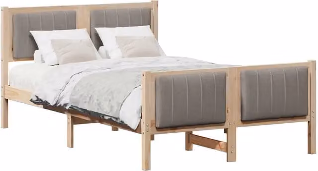 Letto matrimoniale | Letto per adulti | Struttura del Letto con testiera Marrone e taupe 120 x 200 cm