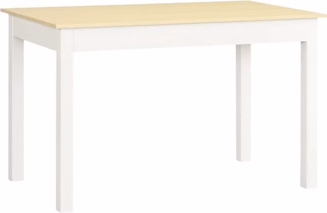 Tavolo da pranzo moderno XYLO allungabile bicolore bianco e marrone in legno e composito per 4-6 persone L: 119 cm, P: 70 cm, H: 75 cm