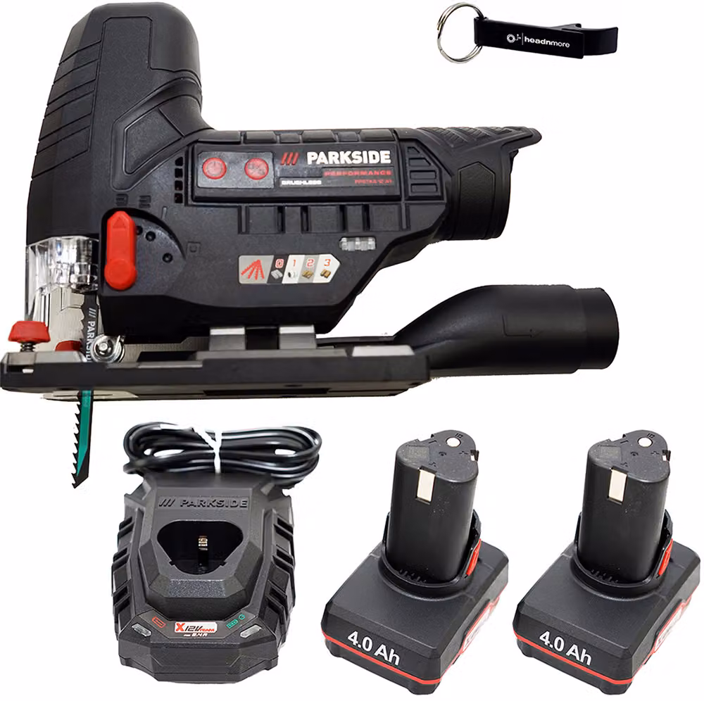 PARKSIDE PERFORMANCE® Seghetto alternativo a batteria 12 V / Seghetto alternativo PPSTKA 12-Li con valigetta incl. 2 batterie (4 Ah) e caricabatteria (2,4 A)