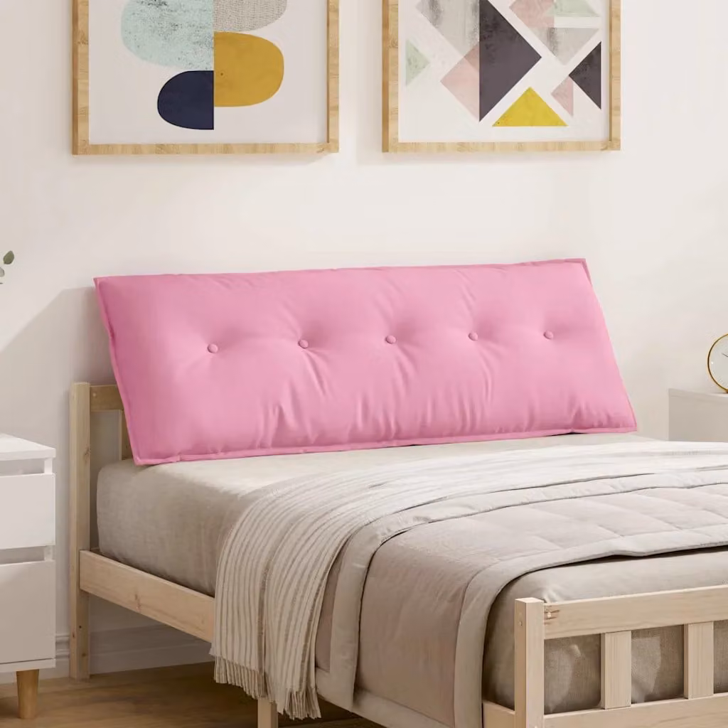 Cuscino per schiena ergonomico vidaXL rosa in tessuto poliestere L 140 x P 19 x H 50 cm