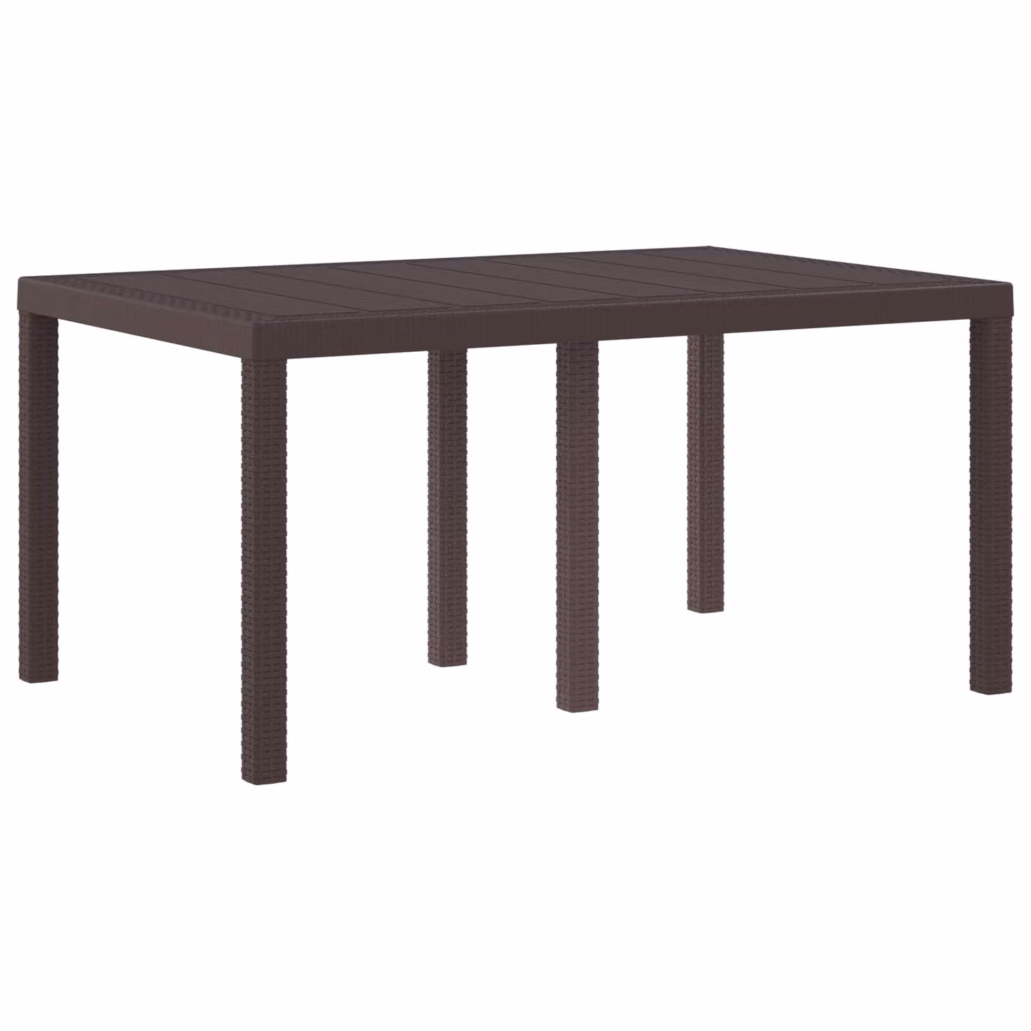 Tavolo da giardino rettangolare vidaXL in polyrattan marrone L: 150 cm, P: 100 cm, H: 73 cm
