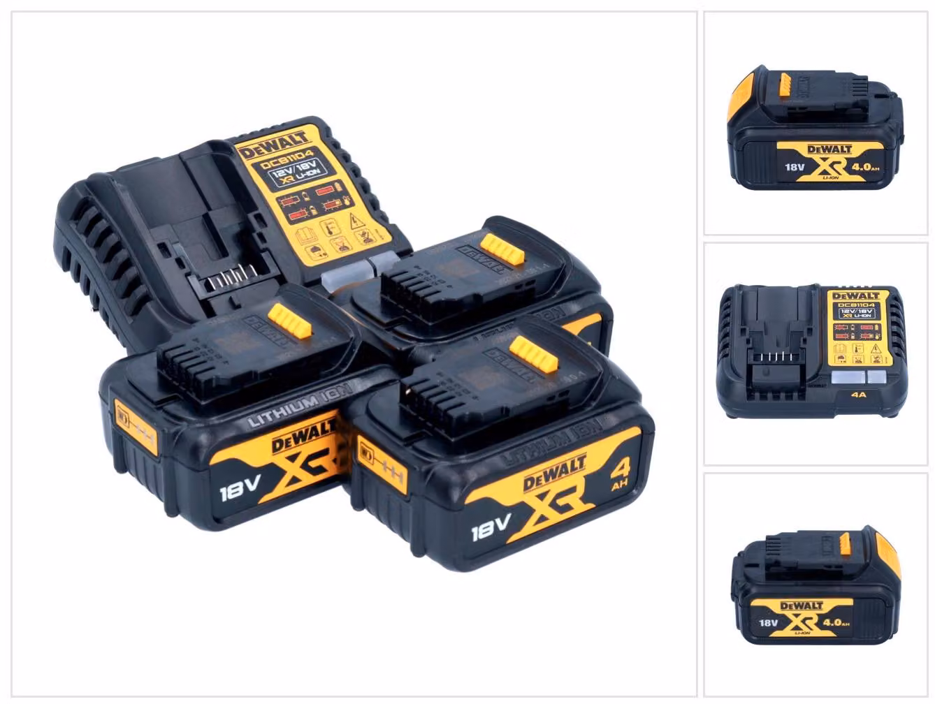 DeWalt DCB 1104 M3 set di avviamento batteria 12 V / 18 V 3x batteria 4,0 Ah + caricabatterie DCB 1104