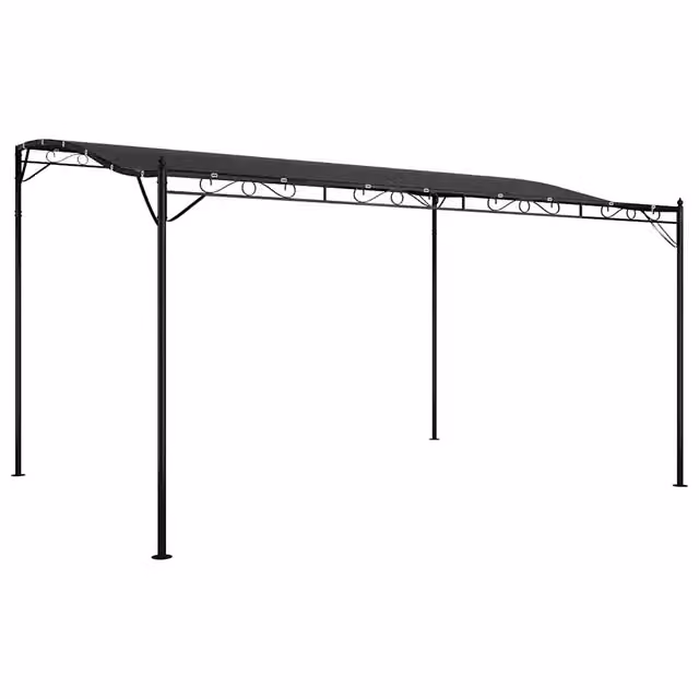 Tettoia Antracite 4x3 m 180 g/m2 Tessuto e Acciaio CFW7967963