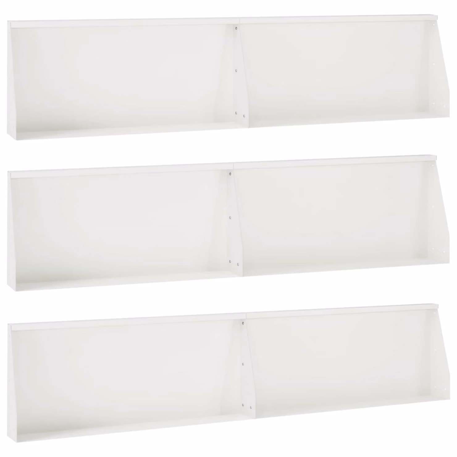 Set di 6 aiuole rialzate vidaXL in acciaio bianco per giardino ornamentale L: 100 cm, P: 40 cm, H: 12 cm