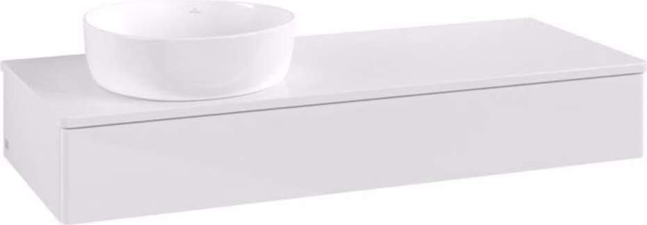 V&B Mobiletto senza struttura frontale Antao 120x19x50cm, WBP colore Lac, glo wh. Lac