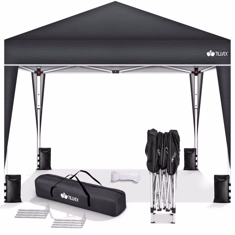 Gazebo pieghevole - Tetto in poliestere 210D - 3 x 3 m - Impermeabile - Antracite