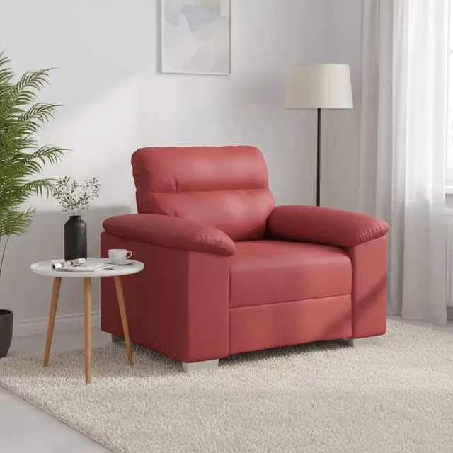 Poltrona lounge moderna vidaXL in similpelle rossa con braccioli L/P/H: 100 x 81 x 84 cm – 1