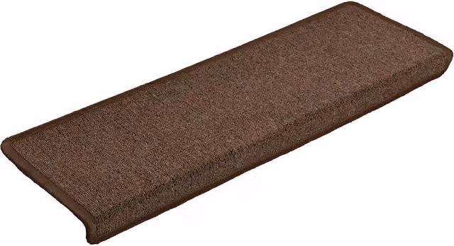 Set di 30 tappetini per scale antiscivolo e fonoassorbenti vidaXL, colore marrone, L: 65 cm, P: 21 cm, H: 3,5 cm