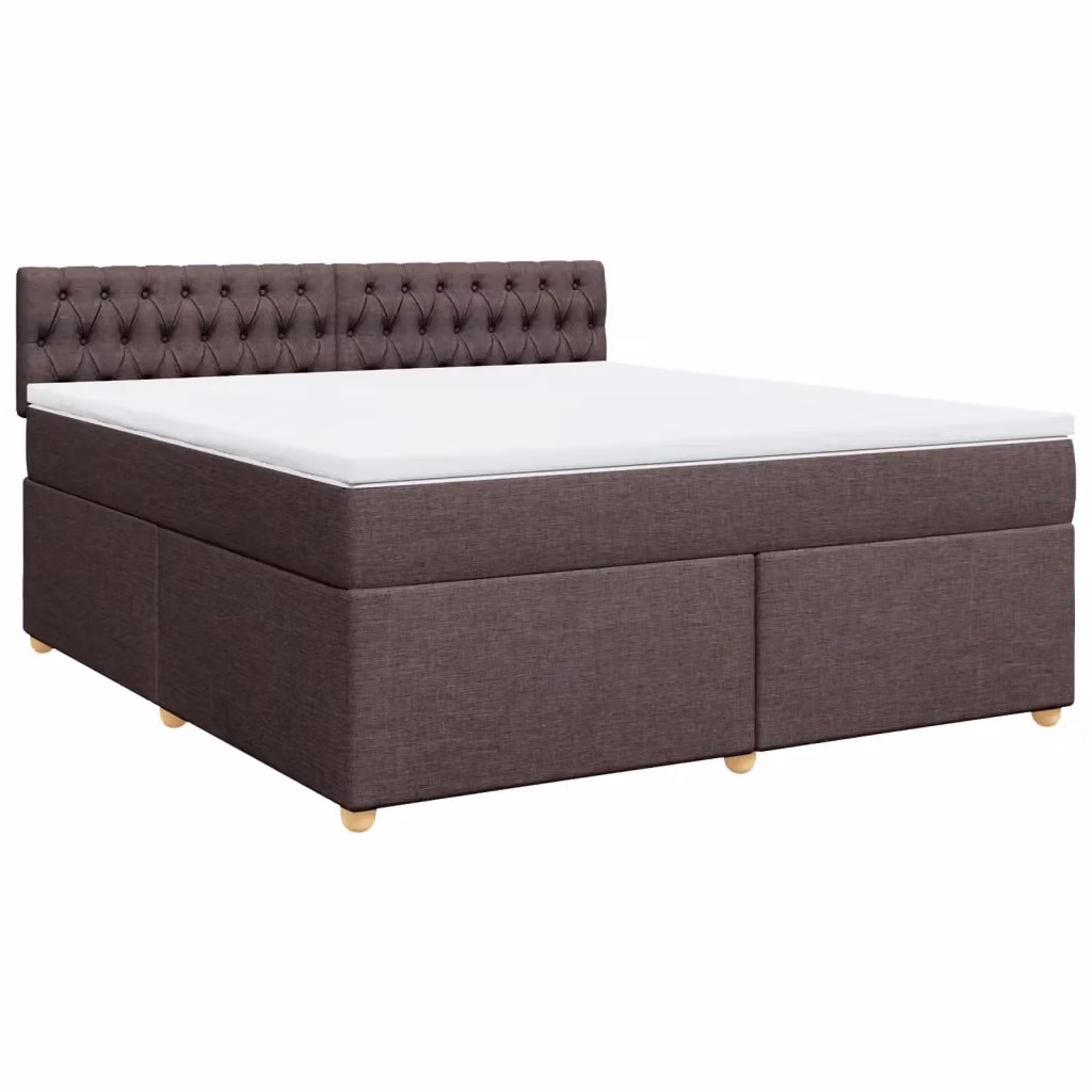 Letto Ibrido con Giroletto a Molle e Materasso vidaXL in Legno di Pino e Tessuto, Marrone e Bianco, L/P: 180 x 200 cm – 2
