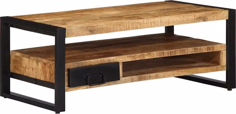 vidaXL Tavolino 90x50x36 cm Legno massiccio grezzo di mango