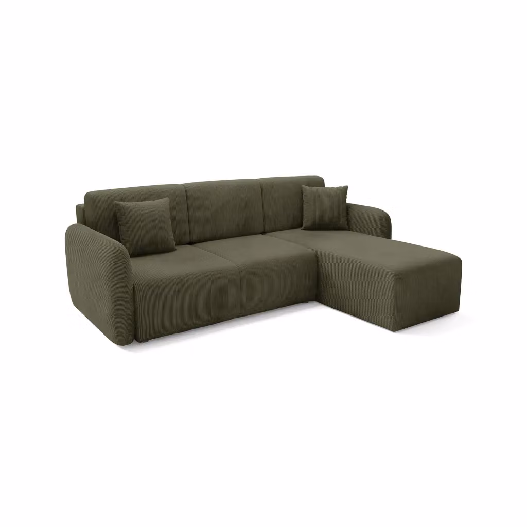 Ranco, Divano Letto con Penisola Contenitore Verde, L/P: 245 x 185 cm – 2