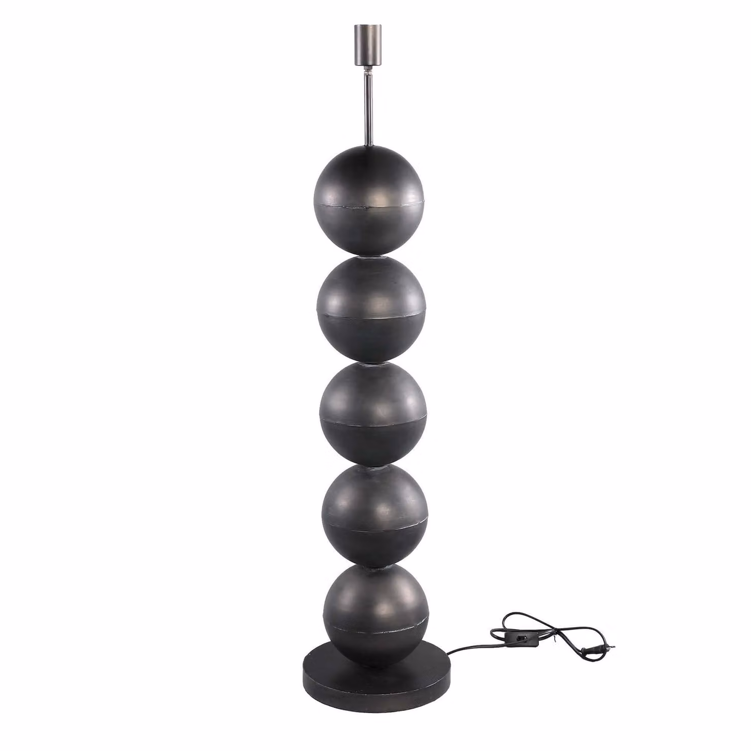 Lampada da terra PTMD Lonza, colore nero - diametro 25 cm, altezza 109 cm