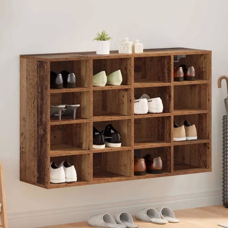 Scarpiera mobile vidaXL marrone in legno ingegnerizzato con ripiani piatti L/P/H: 103 x 30 x 67 cm