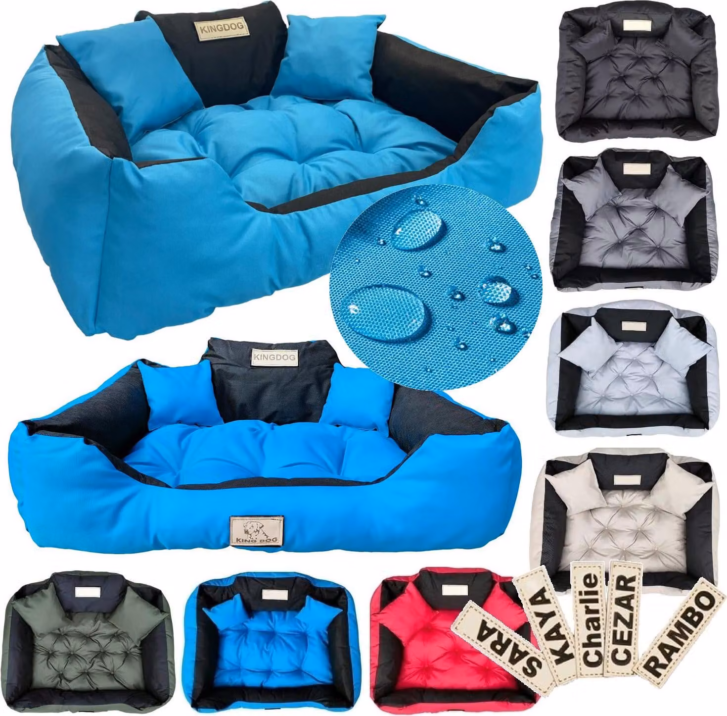 Letto grande per cani e gatti 75 x 65 blu - Kingdog taglia M