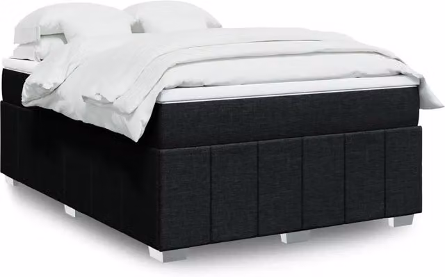 Letto Ibrido con Giroletto a Molle e Materasso vidaXL, Colore Nero e Bianco, L/P: 160 x 200 cm