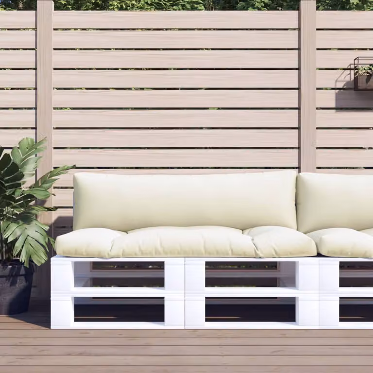 Set di 2 cuscini per pallet vidaXL beige in poliestere resistente all'acqua e ai raggi UV L/P: 110 x 58 cm
