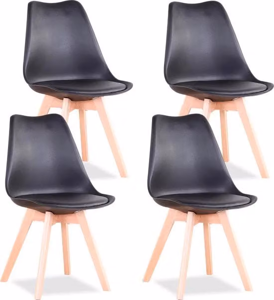 Set di sedie da pranzo da 4 - Sedie da pranzo - Set di sedie da 4 - Moderno - Sedie - Sedia - Scandiano - Nero
