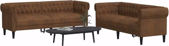 Set di Divani 2 pz Marrone in Tessuto 3209208