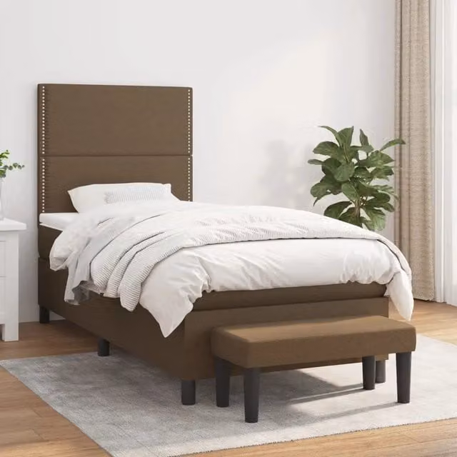 Letto Ibrido con Giroletto a Molle e Materasso vidaXL, Marrone e Bianco, L 90 cm x P 200 cm