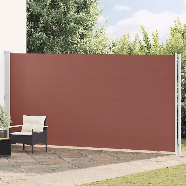 Tenda da sole laterale retrattile DESIGN IN per patio e balcone in poliestere e acciaio, Marrone, L: 600 cm, H: 200 cm – 1