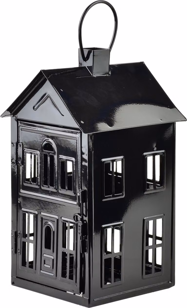 Lanterna in metallo Roger, lanterna in stile rustico 14,8 x 14,3 x 26,8 cm, effetto metallo, 1 pezzo