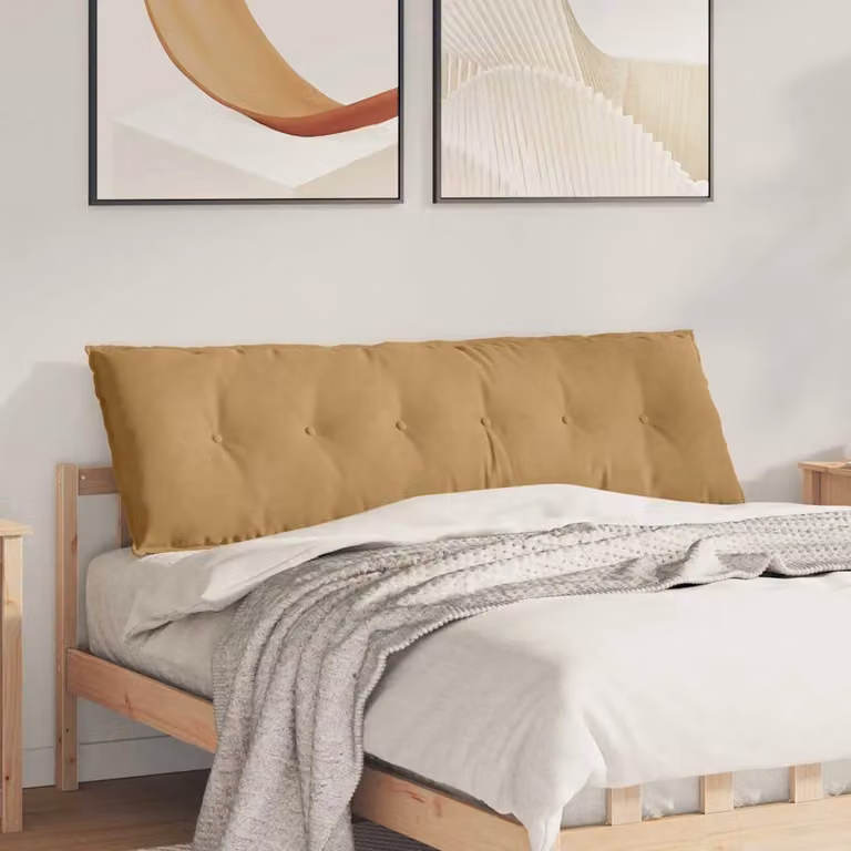 Cuscino per schiena vidaXL in velluto a coste marrone e beige L 160 x P 50 cm