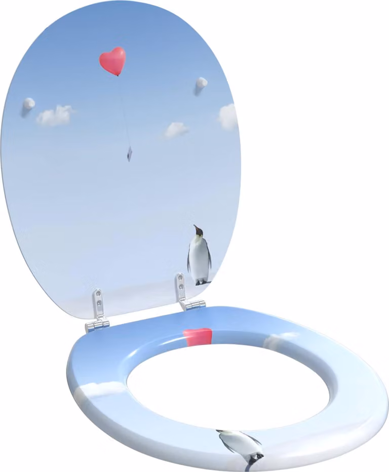 Sedile per toilette con chiusura morbida Blu 44 x 38 cm