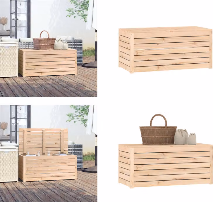 vidaXL Cassetta da giardino 101x50,5x46,5 cm in legno di pino massiccio - Cassetta da giardino - Mobili da giardino - Cassetta per esterni