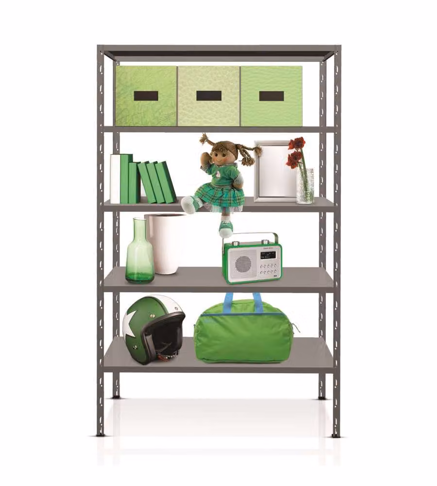 Prometal Scaffale Zincato 100x40x198 cm con 5 Ripiani Robusti