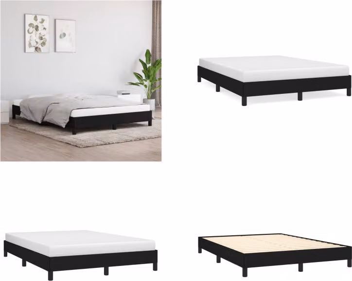 vidaXL Struttura letto nera 140x200 cm in tessuto - Struttura letto - Cornici letto - Struttura letto - Letto
