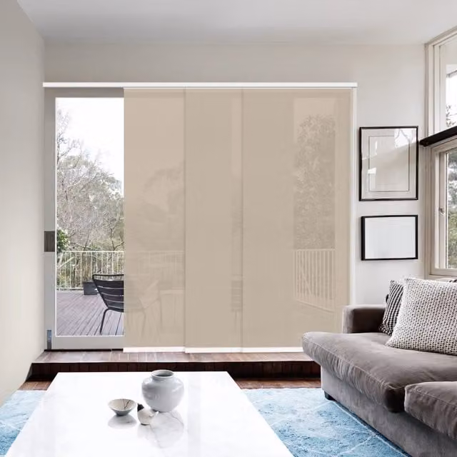 Kit di pannelli giapponesi VIEWTEX Screen con binario, colore Linen Sabbia, grado di apertura 10%, larghezza: 144 cm