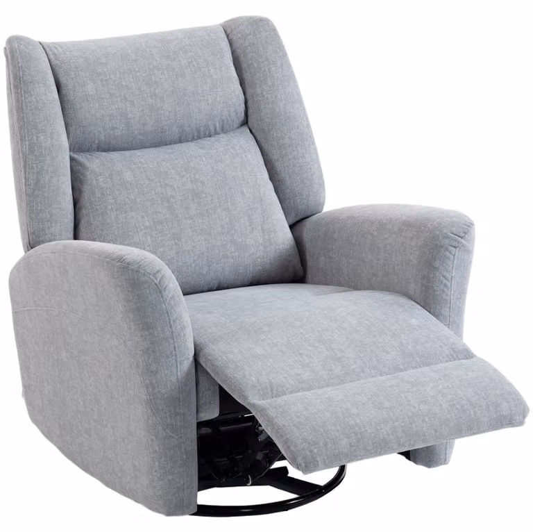 Poltrona relax HOMCOM girevole a 360°, poltrona da TV con funzione dondolo e reclinabile