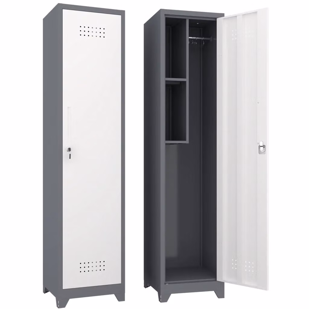 Armadio multiuso Minimal con ante e appendiabiti in metallo grigio L: 65 cm, P: 40 cm, H: 30 cm – 2