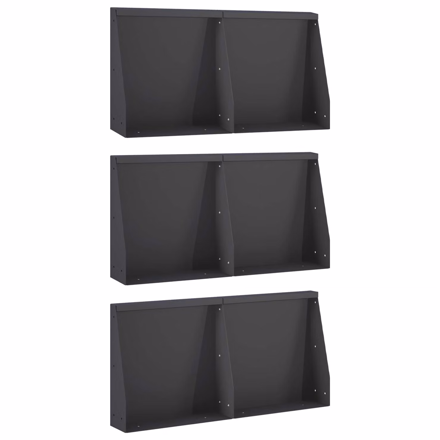 Set di 6 aiuole rialzate vidaXL in acciaio nero per giardino ornamentale, L: 40 cm, P: 12 cm, H: 30 cm