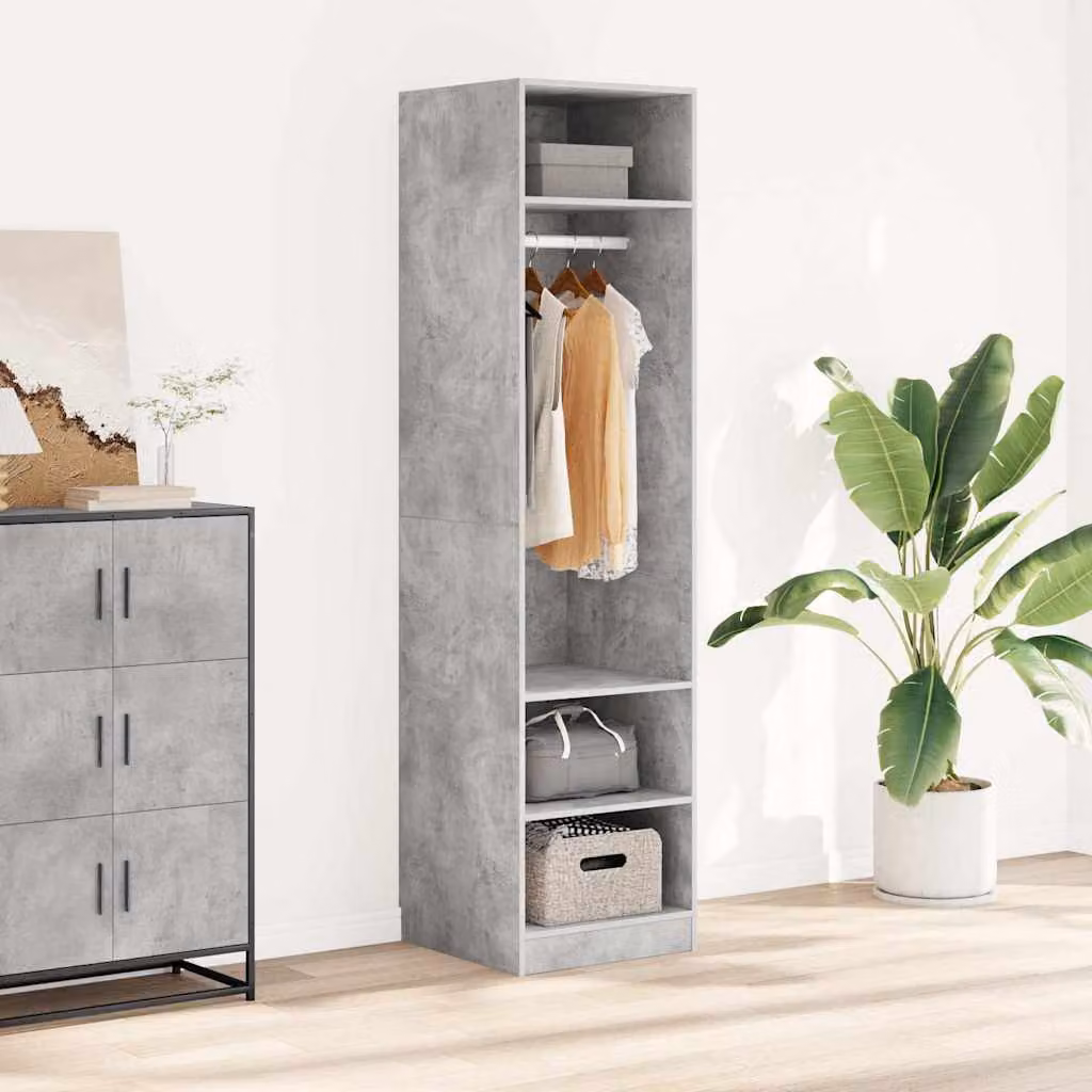 Armadio vidaXL in stile industriale grigio cemento con ripiani e appendiabiti L/P/H: 50 x 50 x 200 cm