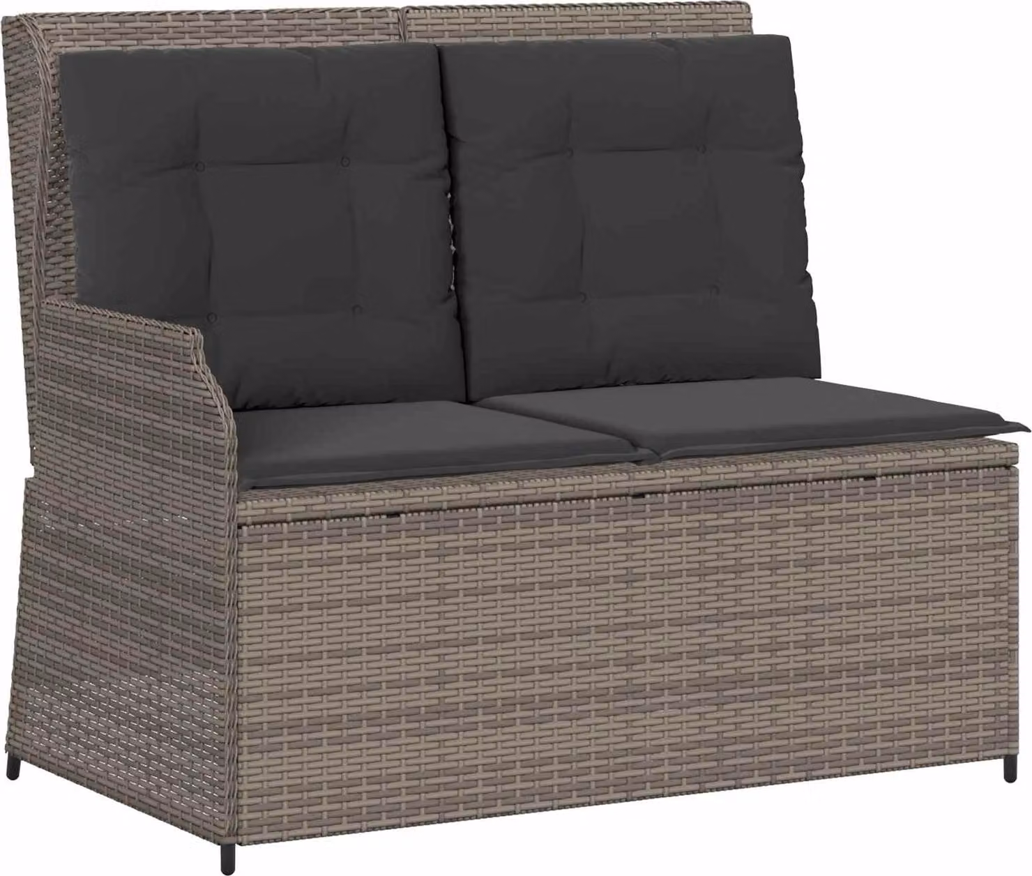 Panchina da giardino Grigio polyrattan