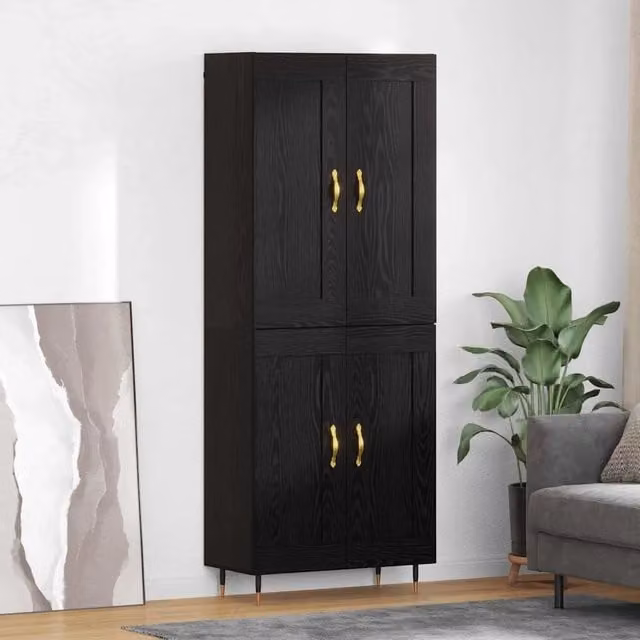 Credenza Rovere Nero 69,5 x 34 x 90 cm Legno ingegnerizzato 3402757