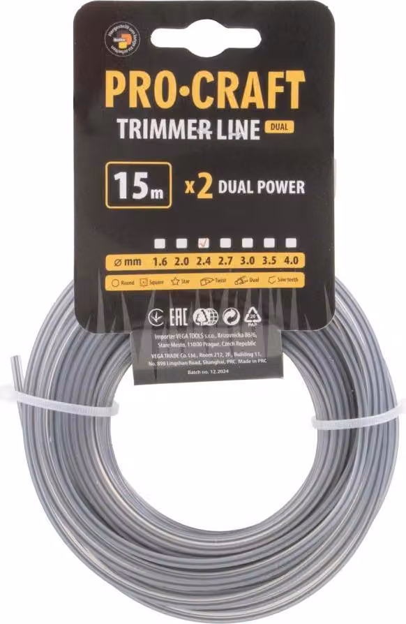 Procraft KV/J-2.4/15 filo da taglio con rinforzo 2,7 mm 15 m quadrati