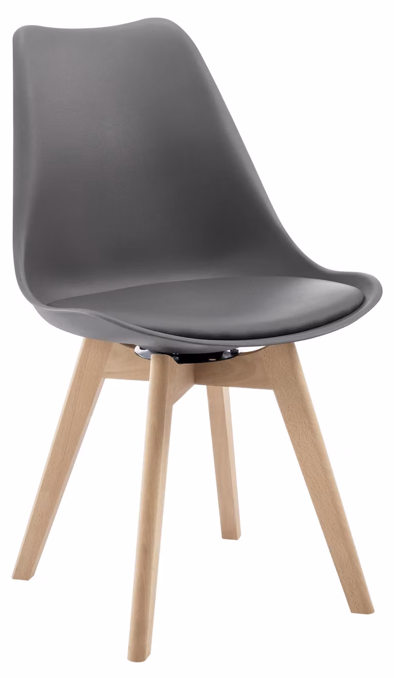 Sedie da pranzo - Sedie da pranzo girevoli - Set da 4 - Imbottite - Rivestite in ecopelle - Struttura in legno - Design moderno - Grigio