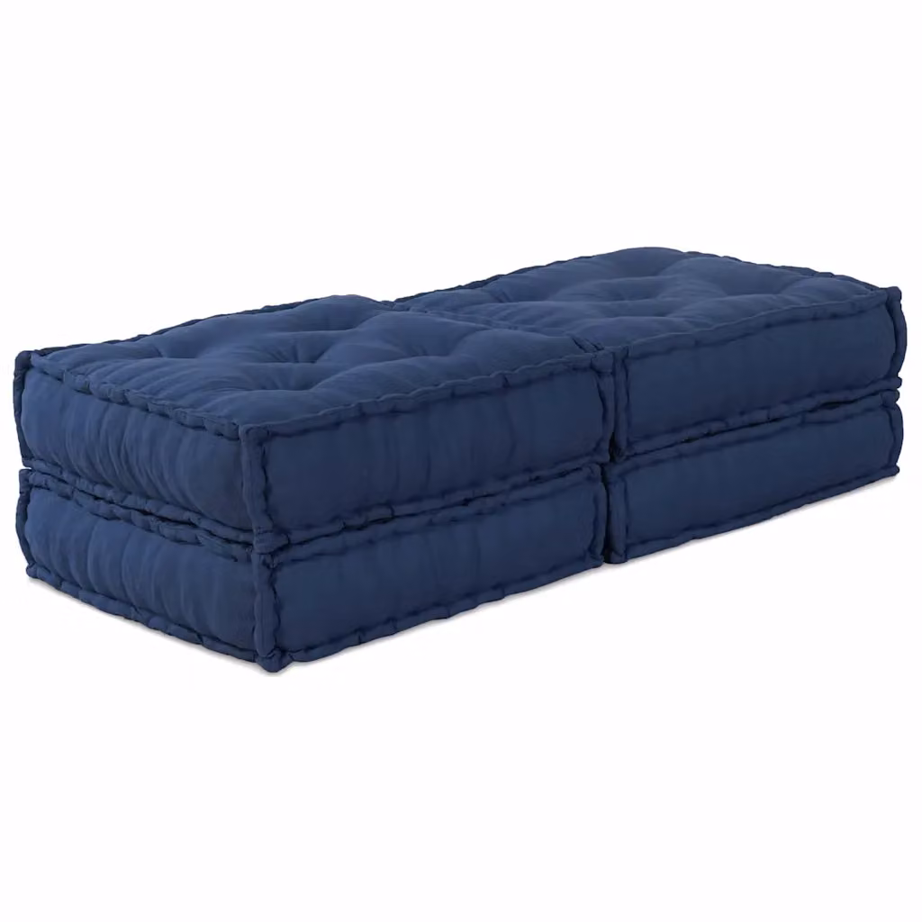 Set di 2 unità di divano modulare vidaXL in tessuto blu, design moderno per soggiorno o terrazza, L 140 x P 70 x H 36 cm