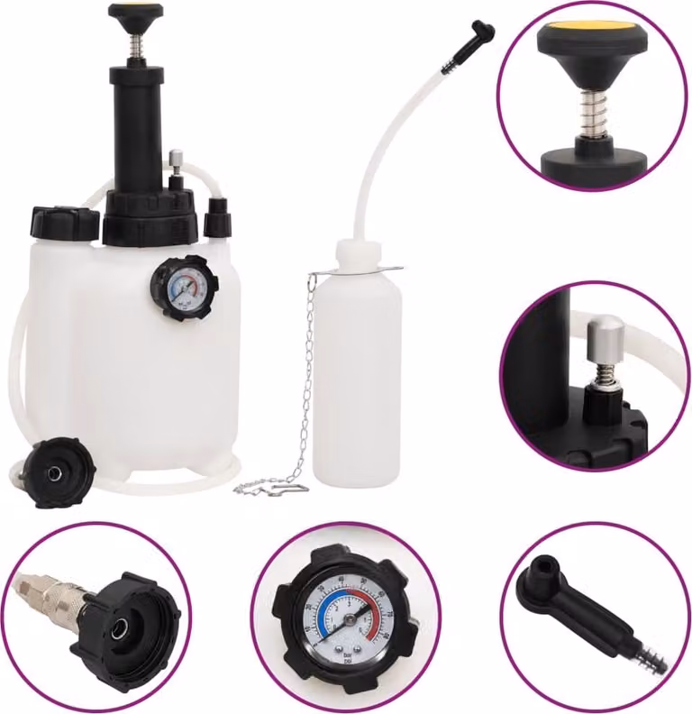 vidaXL Spurgo freni bianco e nero 3 L