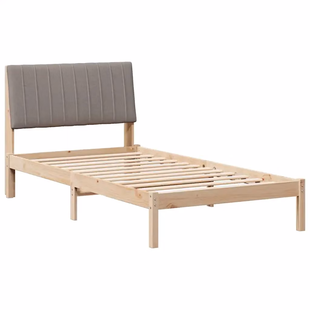 Struttura letto con giroletto in pino massello marrone 100 x 200 cm – 2
