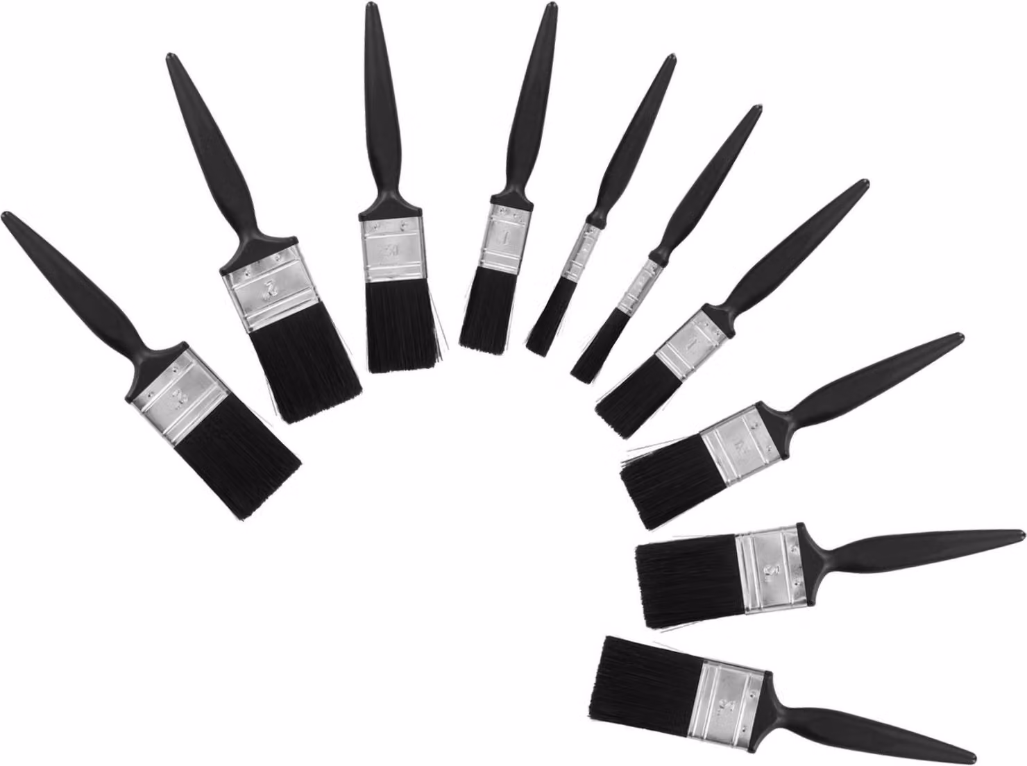 Set di 10 pennelli (12, 25, 38 e 50 mm, manico in plastica)